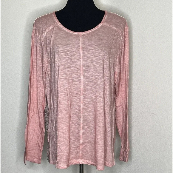 Style Tops - Style&co. Women's Plus Size 3X Pink Boho Petal Vine Delight Print‎ Back Top